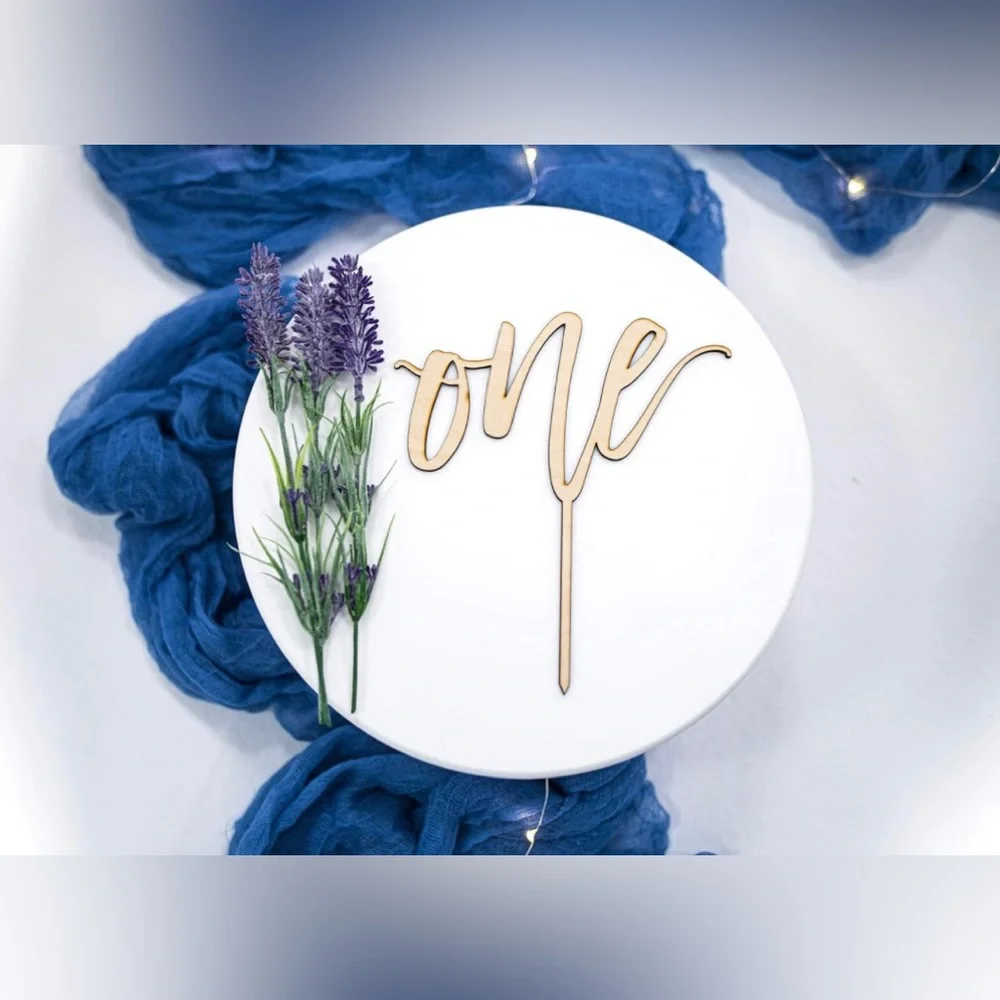 1st Birthday Cake Topper - Rustic Wood Number One